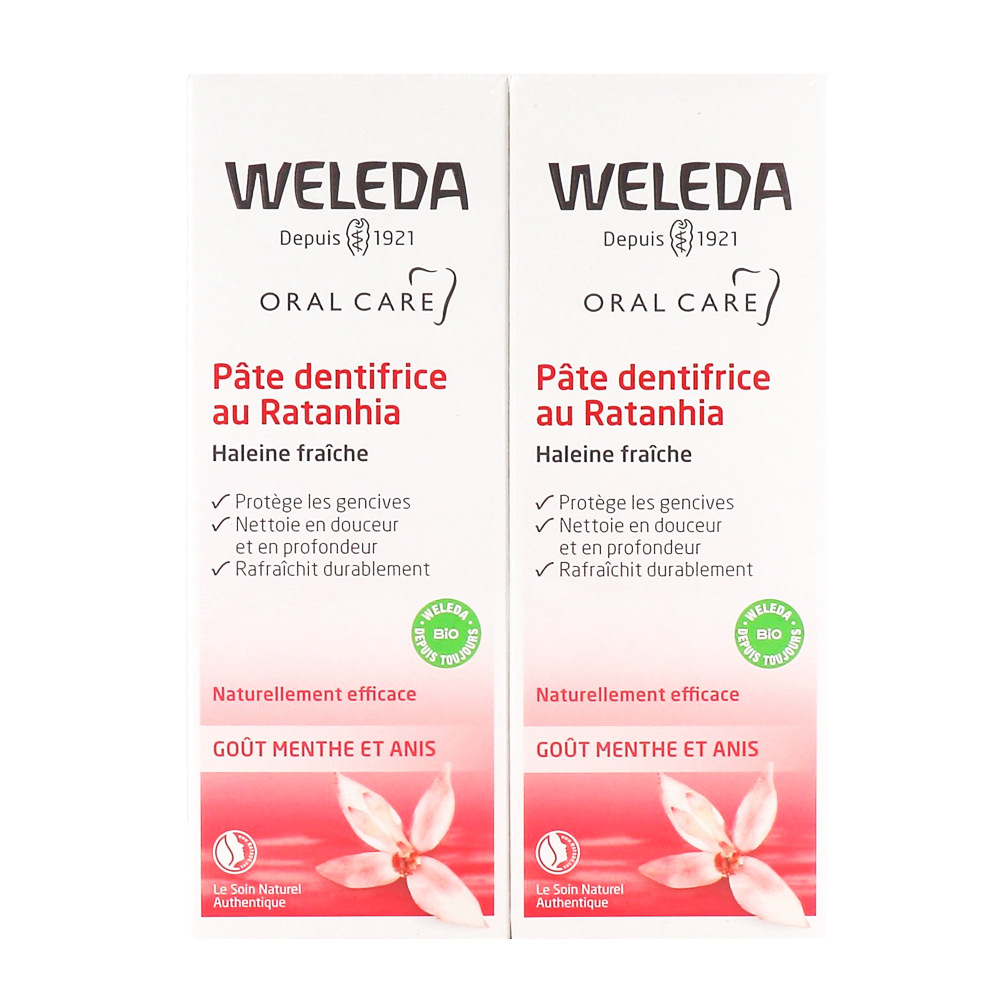 Weleda Pate Dentifrice Au Ratanhia 2x75 ml