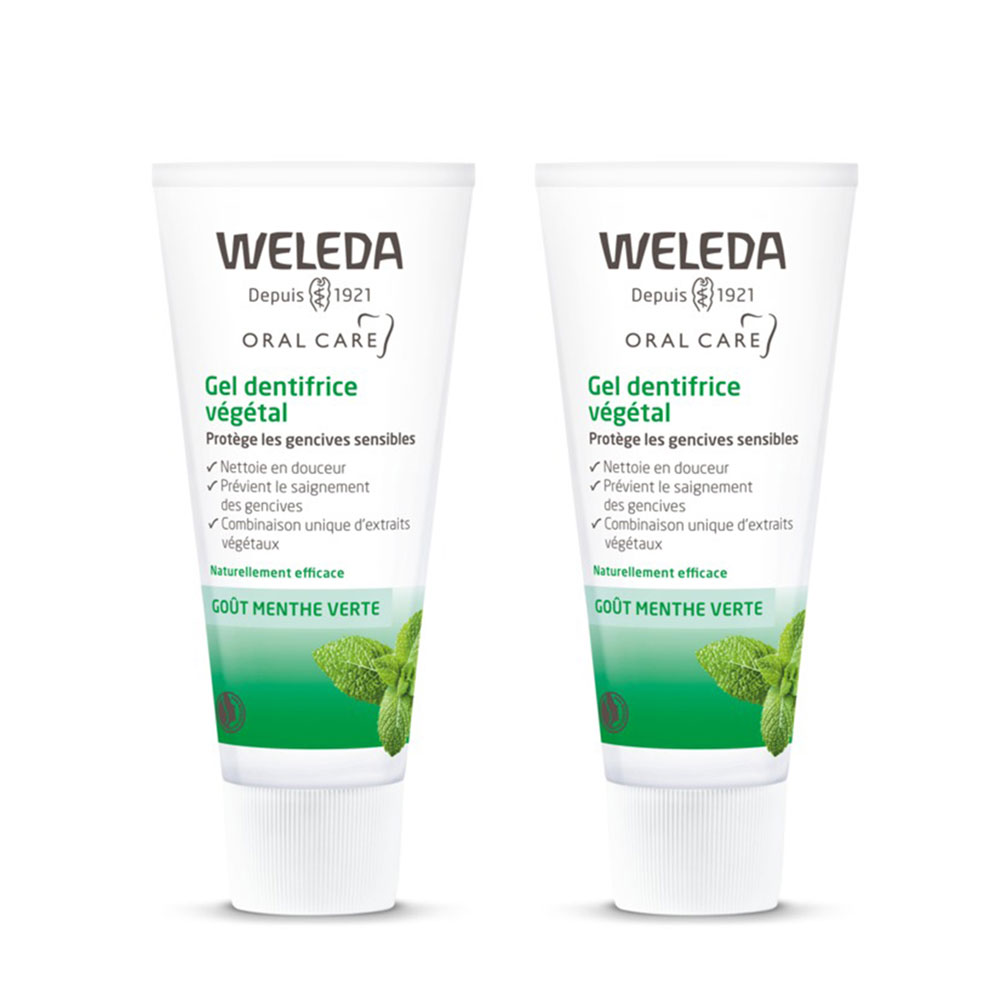 Weleda Gel Dentifrice Vegetal Goût menthe verte 2x75ml