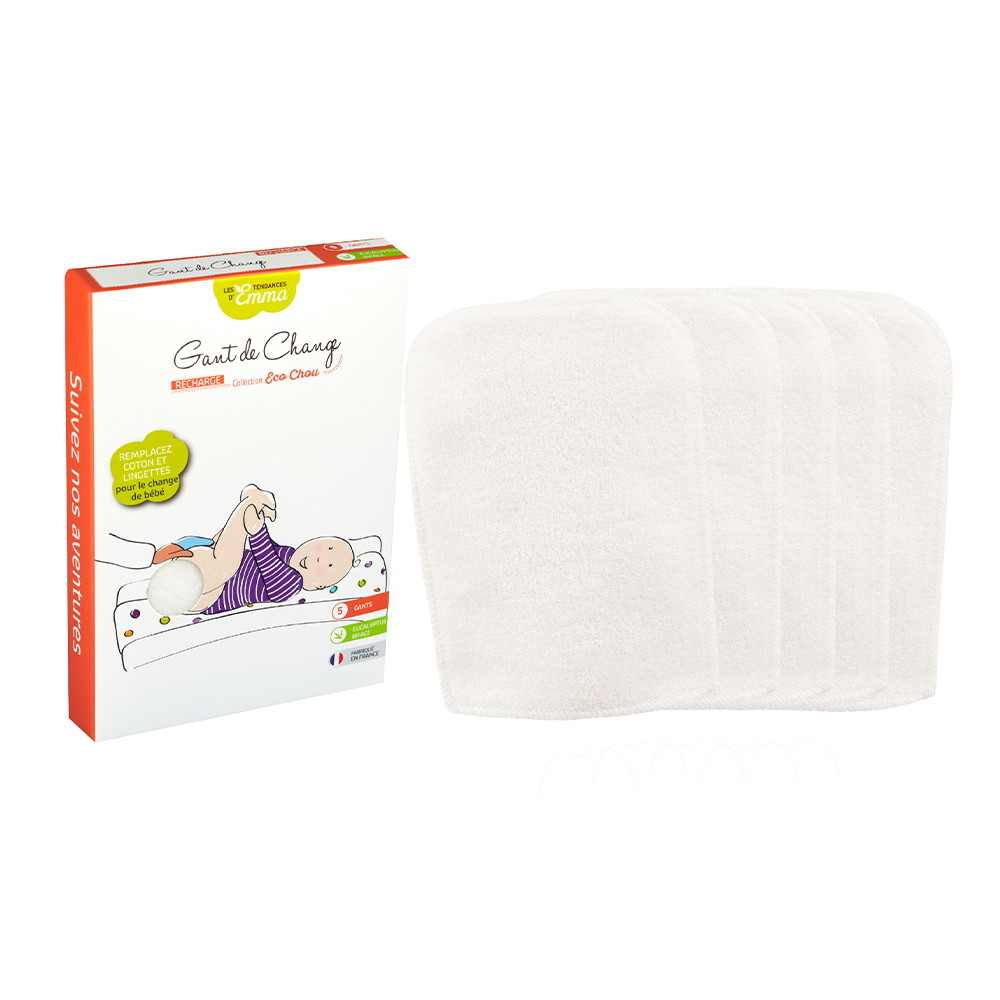 Les Tendances D'Emma Eco Chou Gants De Change Lavables Bébé Eucalyptus x5