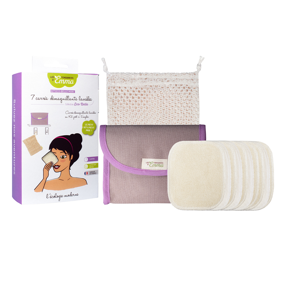 Les Tendances D'Emma Eco Belle Kit Mini Carrés Démaquillants Coton Bio x7