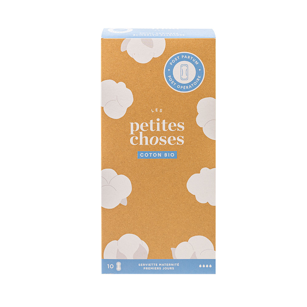 Les Petites Choses Serviettes Hygiéniques Maternité Post Partum - Coton Bio x10