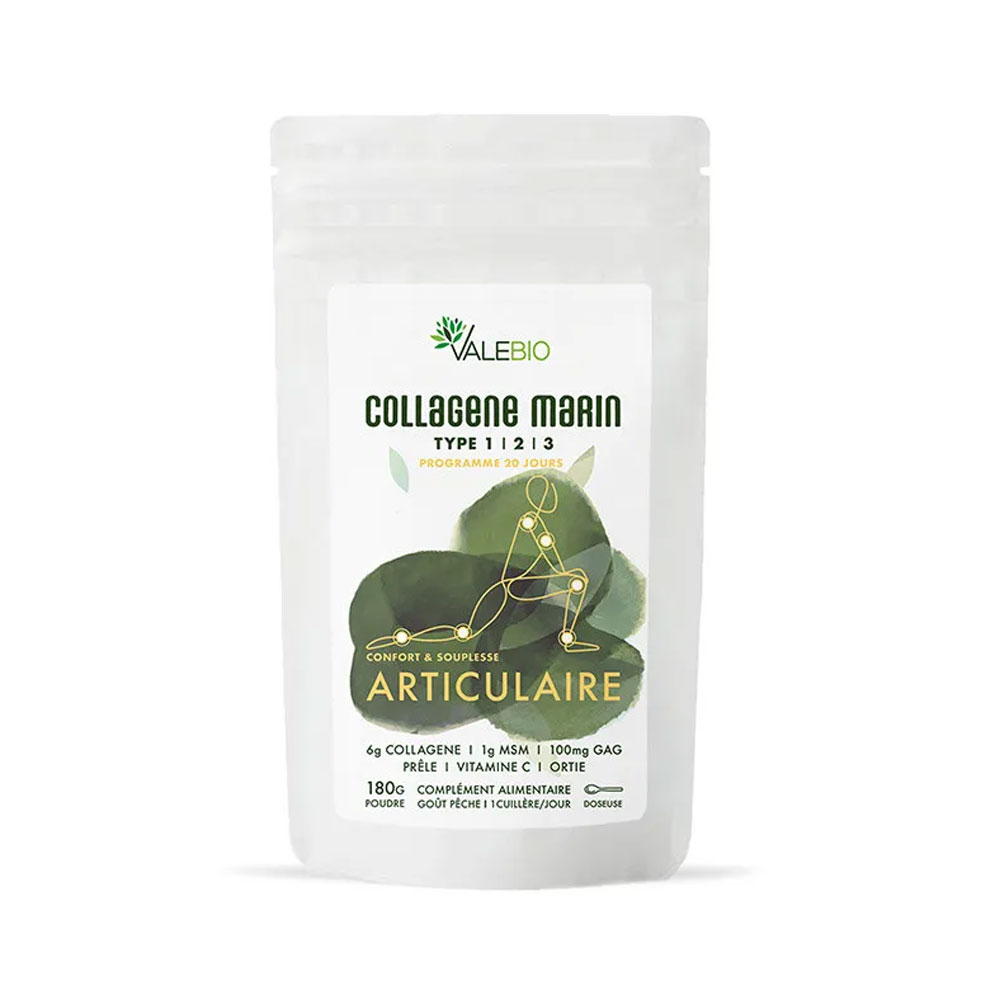 Valebio Collagène Marin Type 1-2-3 Confort et souplesse articulaire 180g poudre