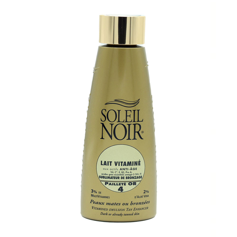 Soleil Noir N°36 Lait Vitamine Sublimateur De Bronzage spf4 Pailleté or 150ml
