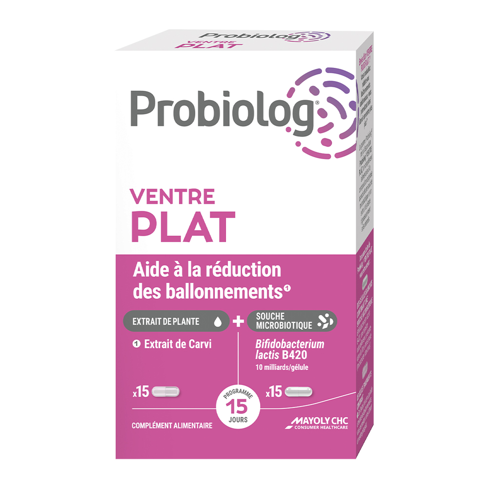 Mayoly CHC Probiolog Ventre Plat 15 + 15 gélules