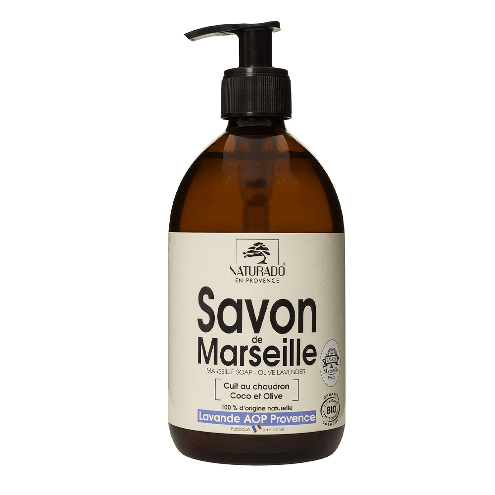 Naturado Savon de Marseille Bio À La Lavande Cuit au chaudron Coco et Olive 500ml