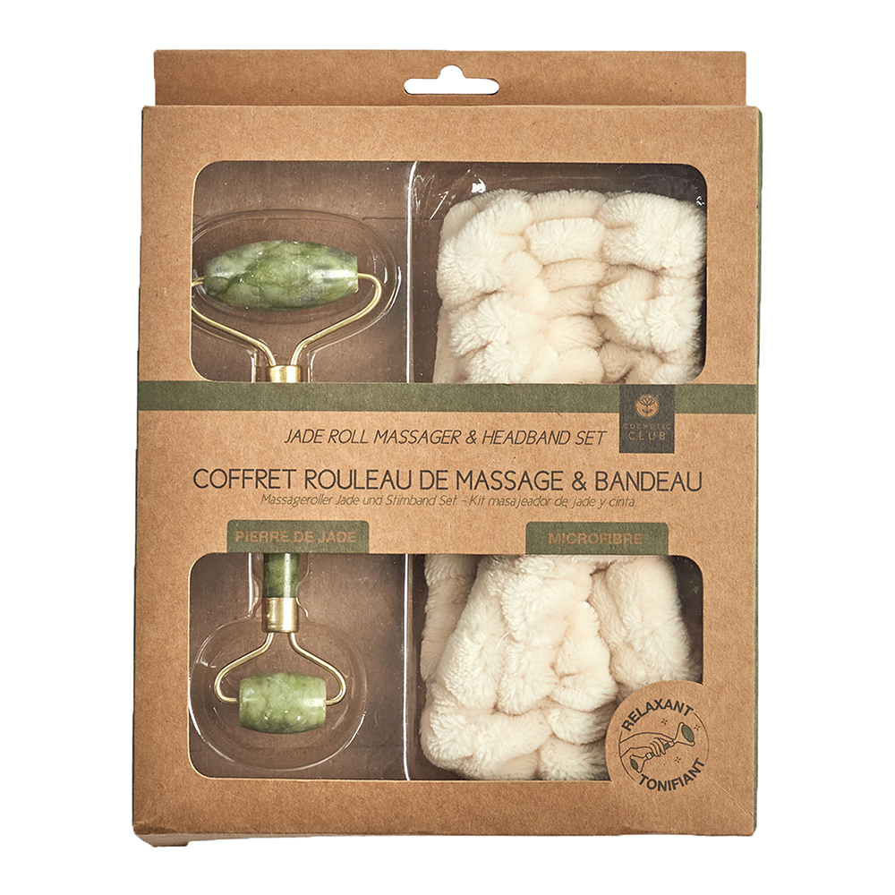 Le Comptoir Des Tendances Coffret Masseur Pierre de jade et bandeau de maquillage