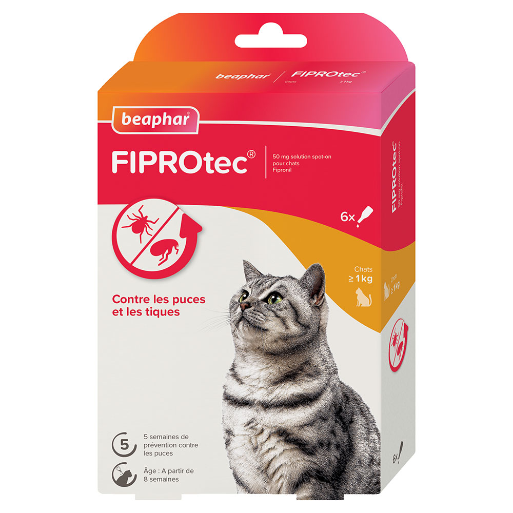 Beaphar Fiprotec Pipettes Antiparasitaires Pour Chat De Plus De 1kg