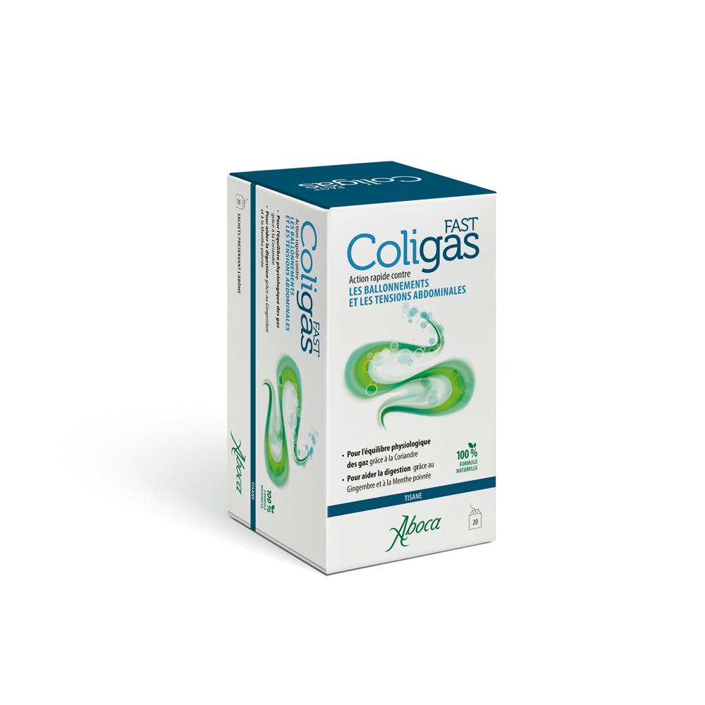 Aboca Gastro-intestinale Coligas Fast Tisane Ballonnements & Tensions Abdominales 20 sachets