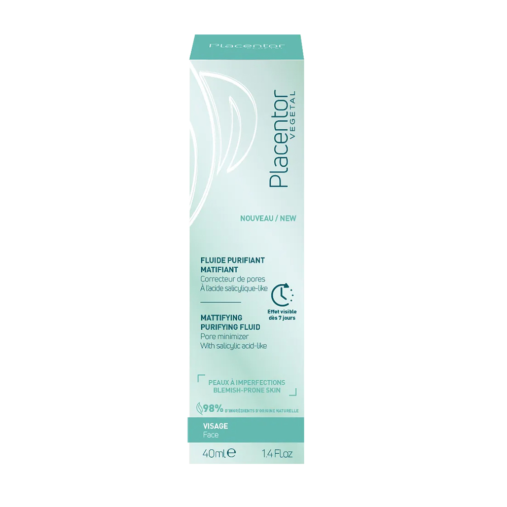 Placentor Végétal Fluide Purifiant Matifiant Peaux à Imperfections 40ml