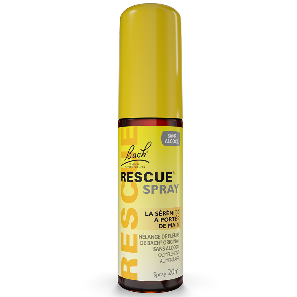 Rescue Les Fleurs de Bach Original Spray La Sérénité à Portée de Mains sans alcool 20ml