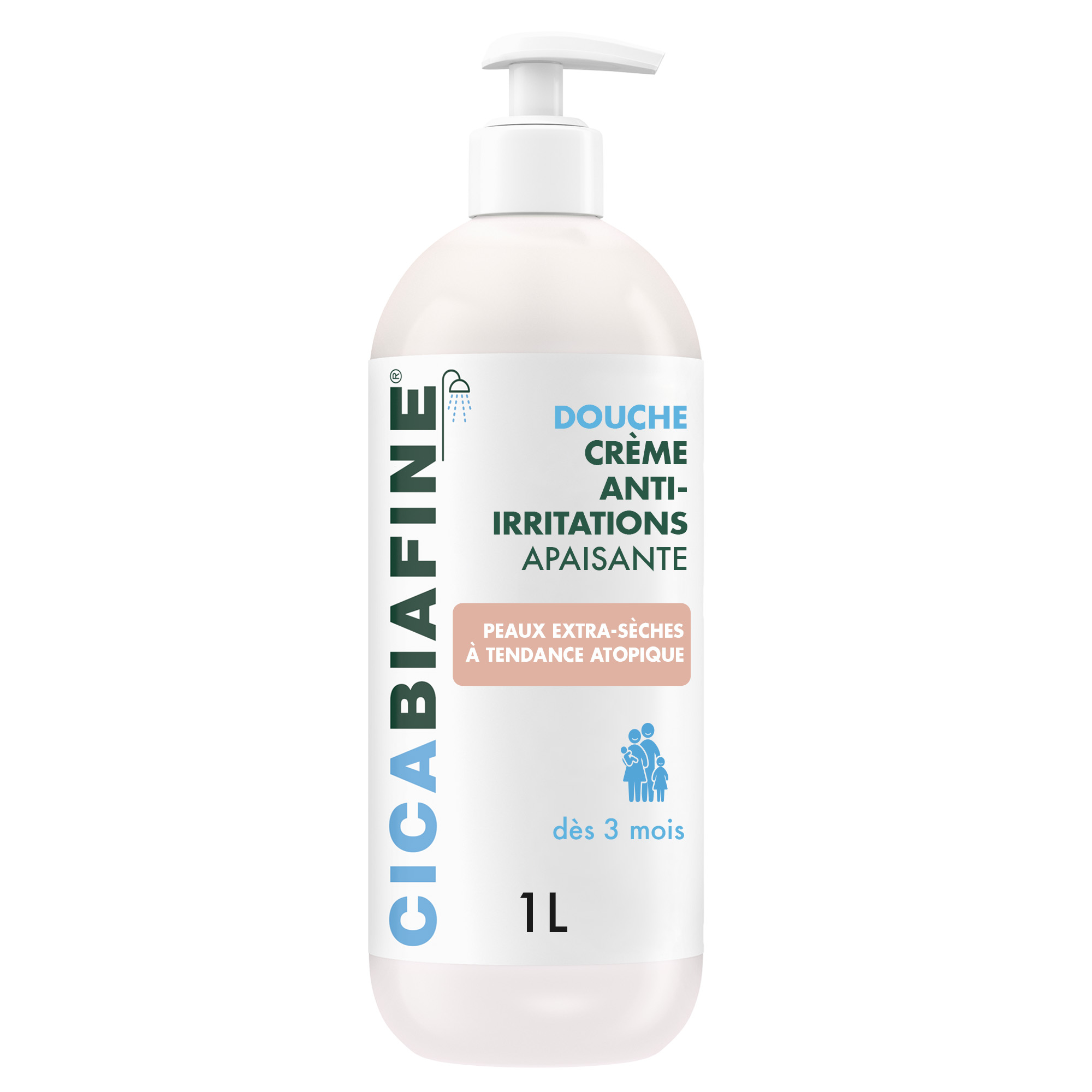 Cicabiafine Crème Douche Anti-Irritations Apaisante Peaux Très Sèches 1L
