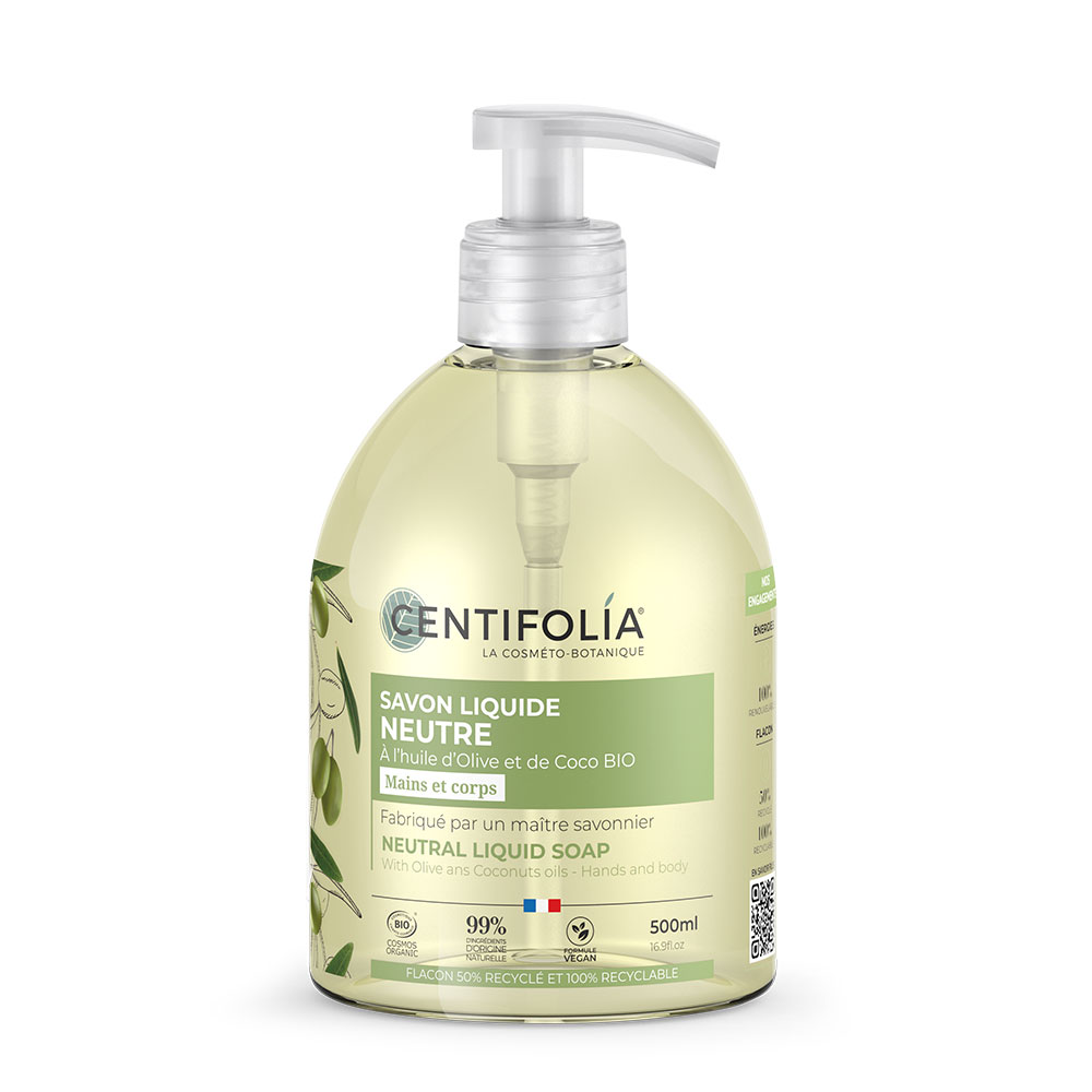 Centifolia Neutre Savon Liquide huile d'Olive et de Coco 500ml