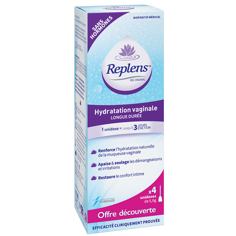 Replens Gel hydratation Vaginale 4 Applicateurs Unidoses