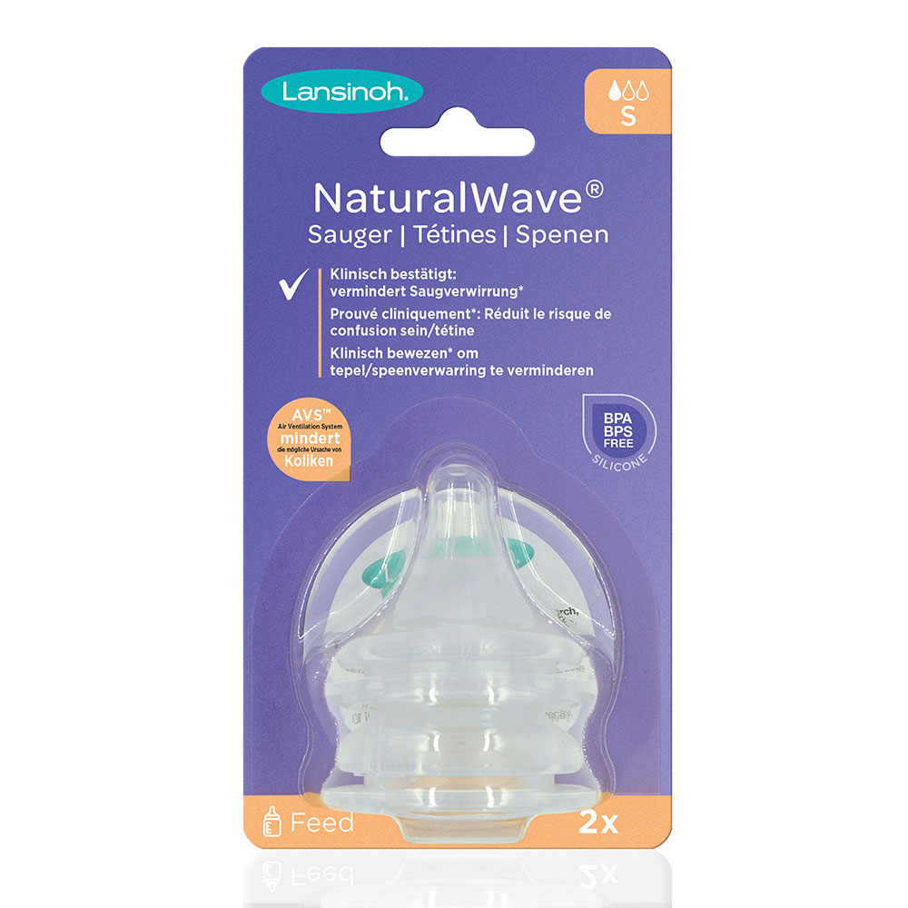 Lansinoh Natural Wave Tétine S Débit Lent x2
