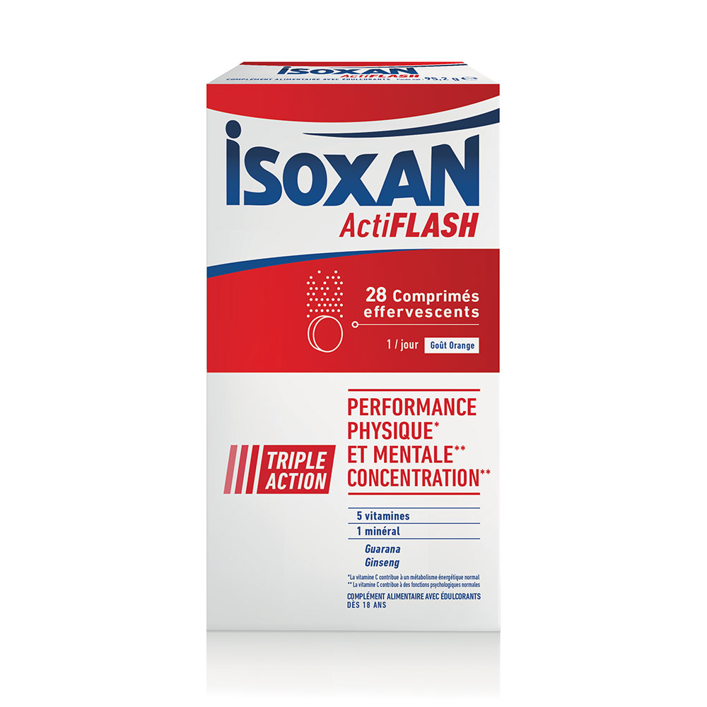 Isoxan Actiflash Performance physique et mentale 28 Comprimes Effervescents