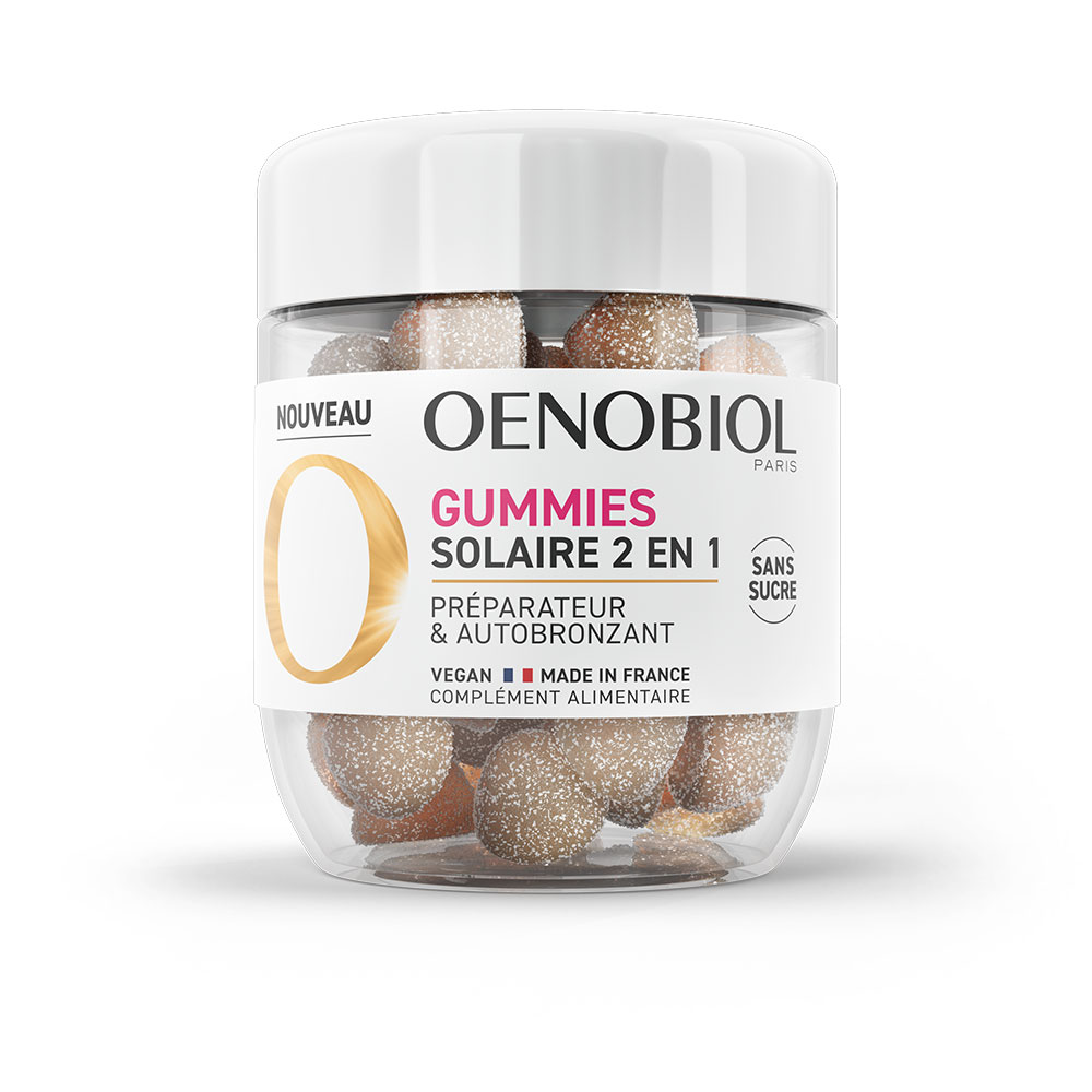 Oenobiol Solaire 2en1 Préparateur et autobronzant 60 Gummies