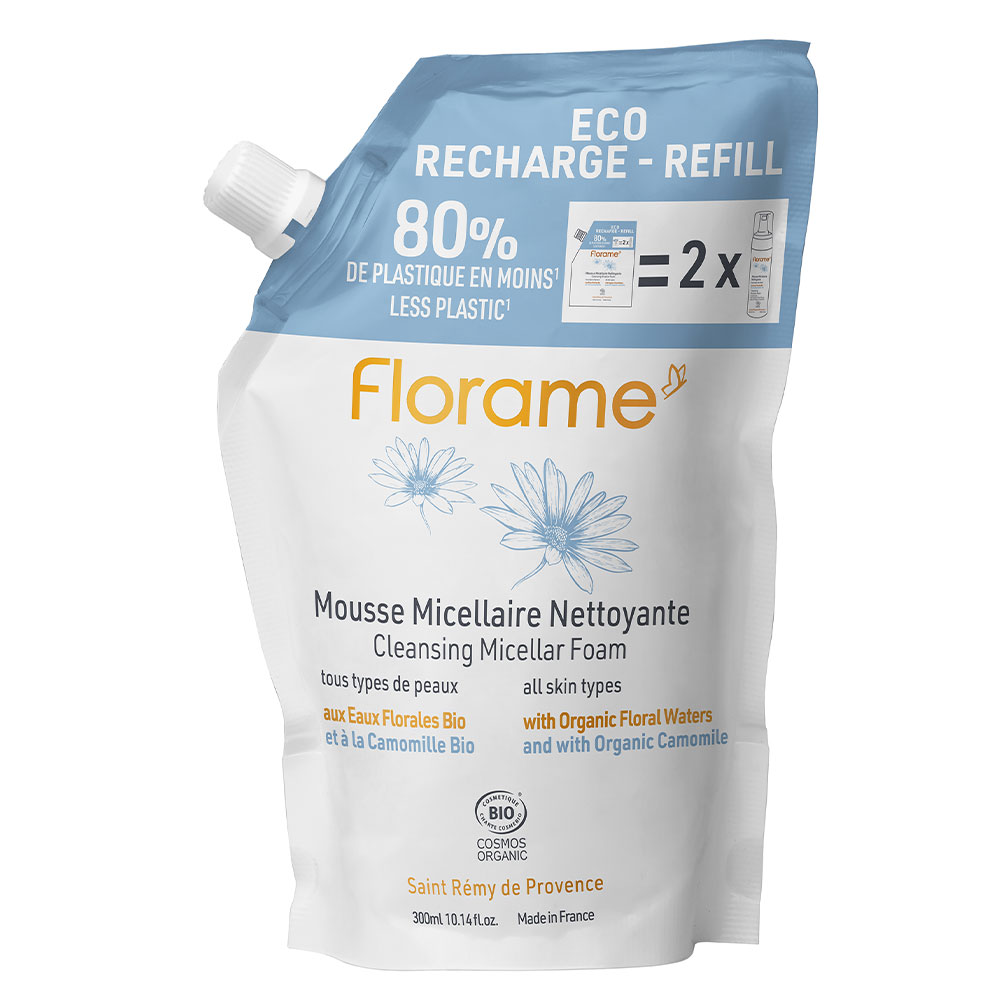 Florame Eco Recharge Mousse Micellaire Nettoyante Bio 300ml