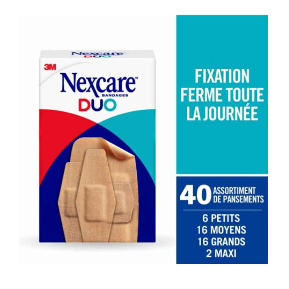 Nexcare Assortiments de Pansements Duo Tenue 24h x40