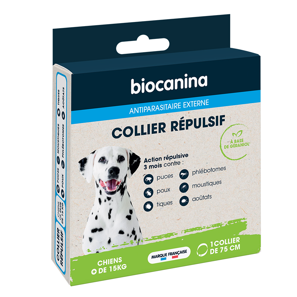 Biocanina Antiparasitaire externe Collier répulsif chien >15kg x1