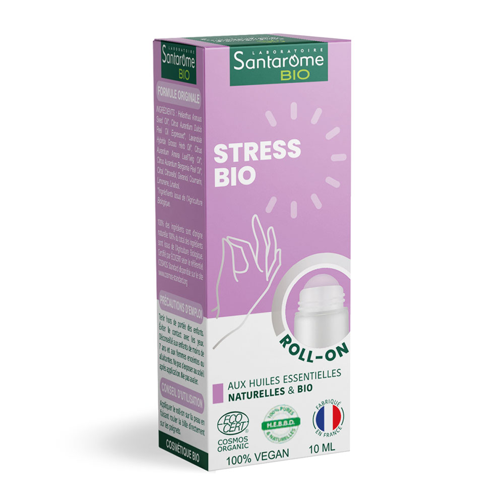 Santarome Roll-On Stress Bio Aux Huiles Essentielles 10ml