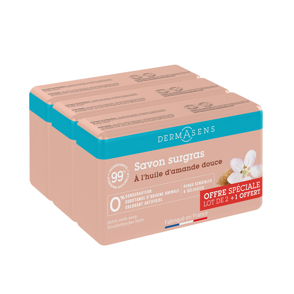 Dermasens Savon surgras Amande douce 3x200g