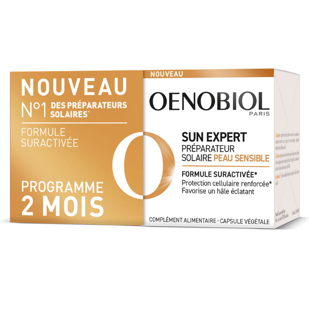 Intensif 2x30 Capsules Solaire Preparateur Peau Sensible Oenobiol