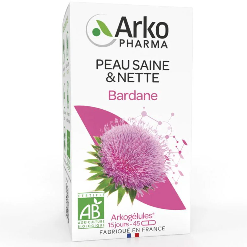 Arkopharma Arkogélules Peau Saine et Nette Bardane Bio 45 Gélules