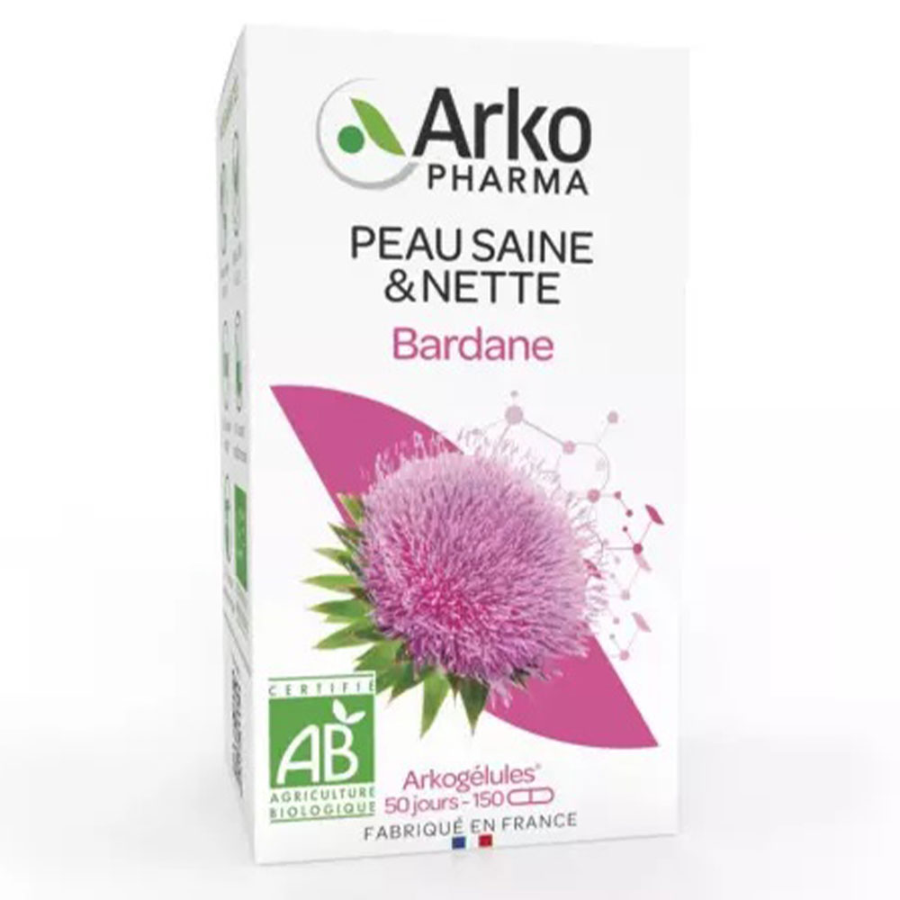 Arkopharma Arkogélules Peau Saine et Nette Bardane Bio 150 Gélules