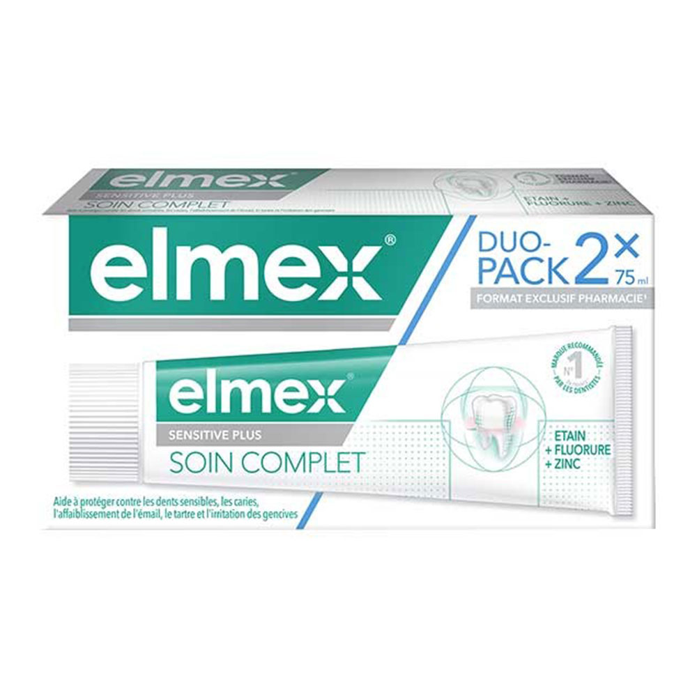 Elmex Sensitive Plus Dentifrice Soin Complet 2x75ml