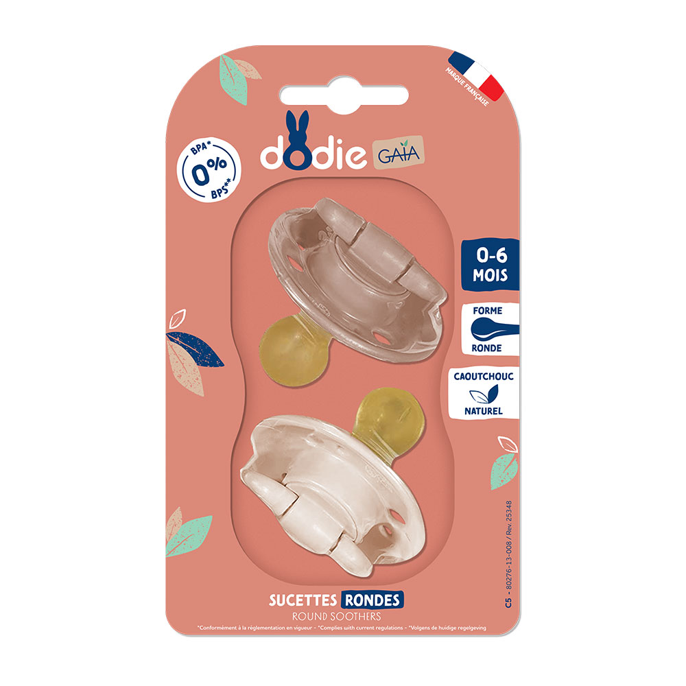 Dodie Sucette Ronde Symétrique 0 à 6 Mois x2