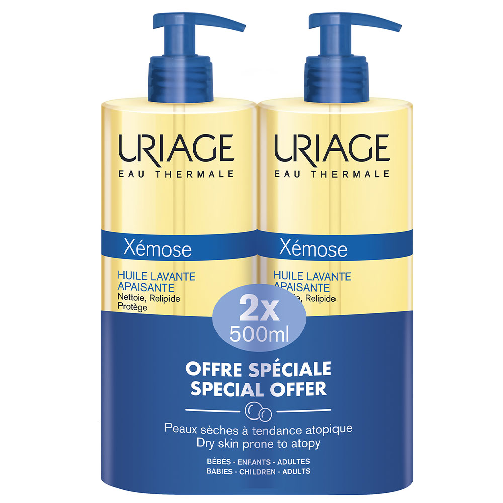 Uriage Xémose Huile Lavante Apaisante Peaux Tres Seches A Tendance Atopique 2x500ml