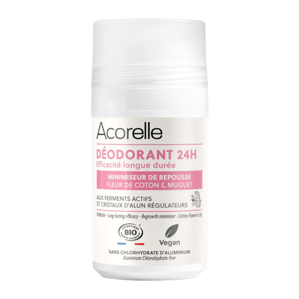 Acorelle Déodorant Roll-On 24h Minimiseur de Repousse Bio Certifié 50ml