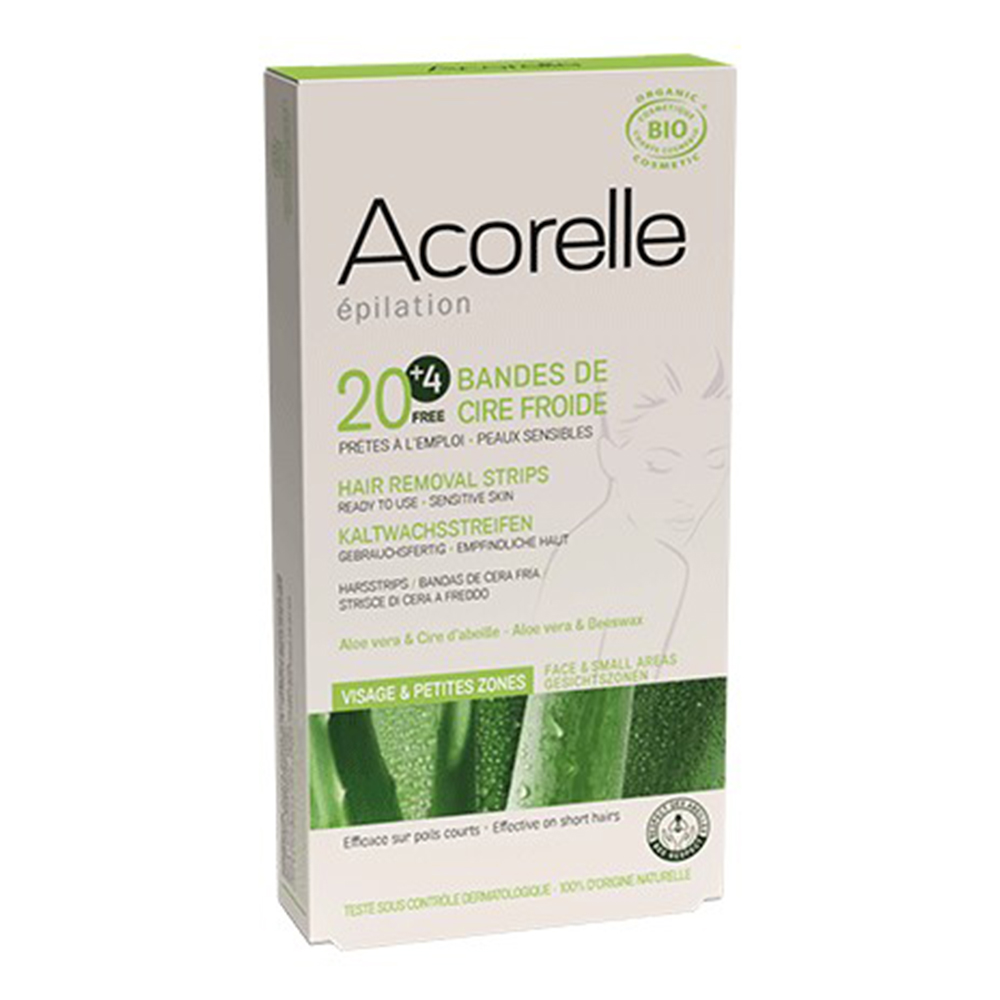 Acorelle Bandes de Cire Froide Visage BIO Certififiées 4.8ml