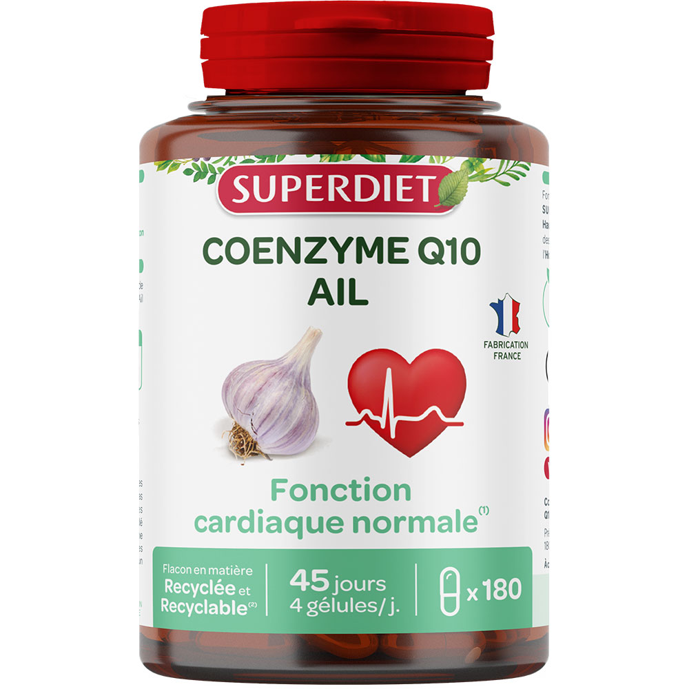 Superdiet Coenzyme Q 10-Ail 180 gélules