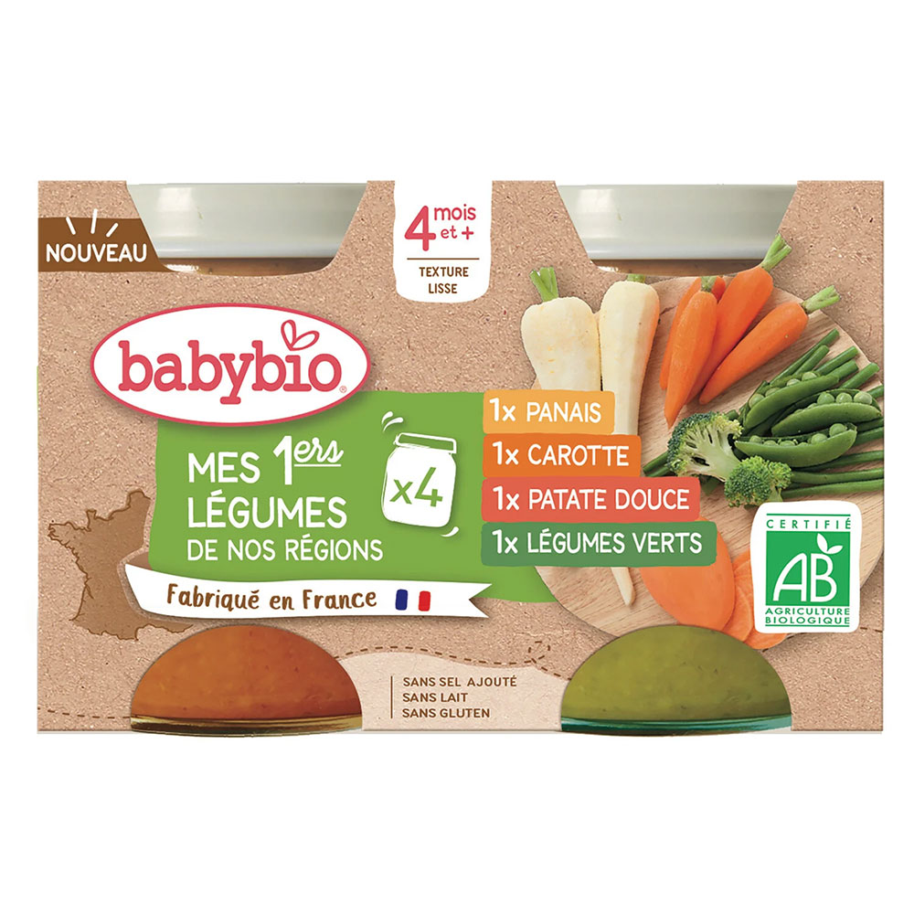 Babybio Petits Pots Bio Mes 1er Légumes de Nos Régions Dès 4 Mois 4x130g