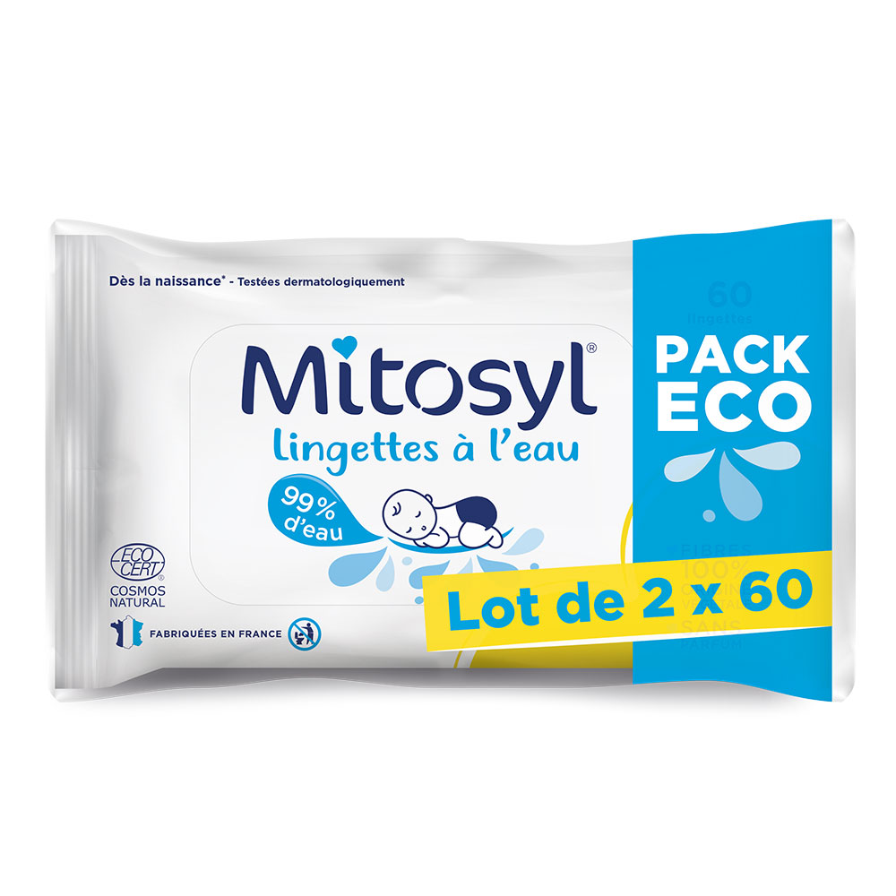 Mitosyl Lingettes à l'eau 2x60