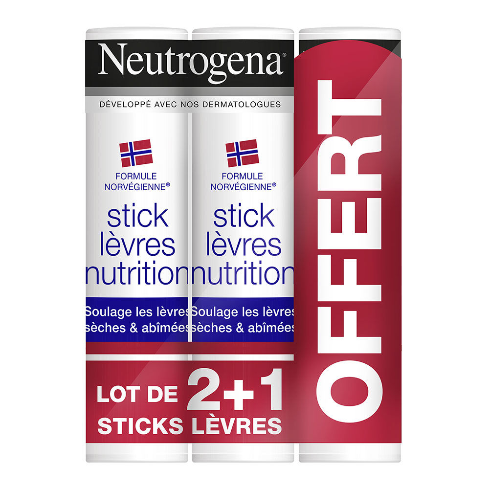 Neutrogena Sticks Baumes Lèvres Hydratants Formule Norvégienne 3x4.8g