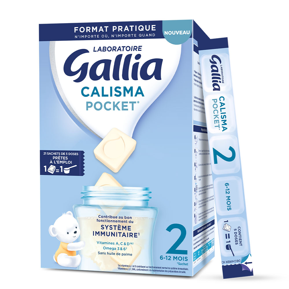 Gallia Calisma 2 Pocket Lait En Poudre 6 à 12 mois 21 Sachets de 5 Doses