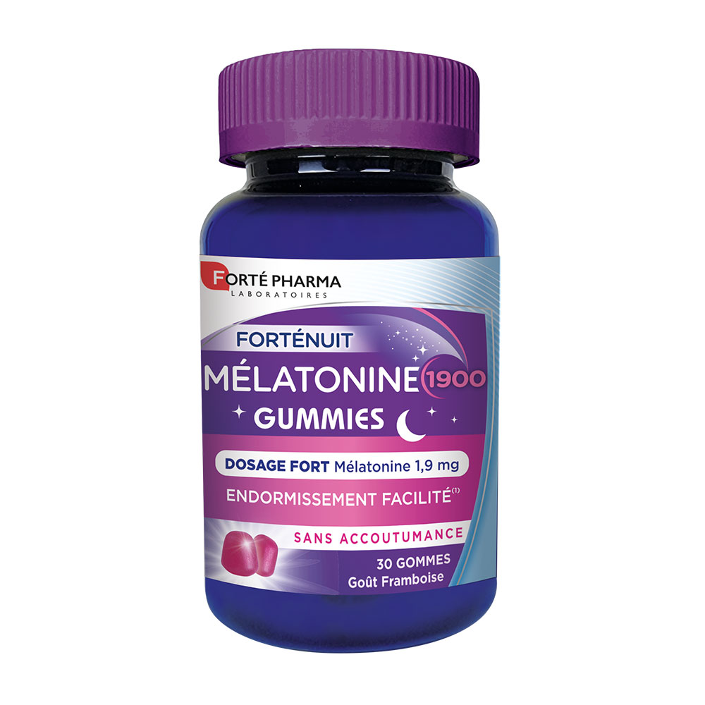 Forté Pharma Forté Nuit Mélatonine 1900 Goût Framboise 30 Gummies