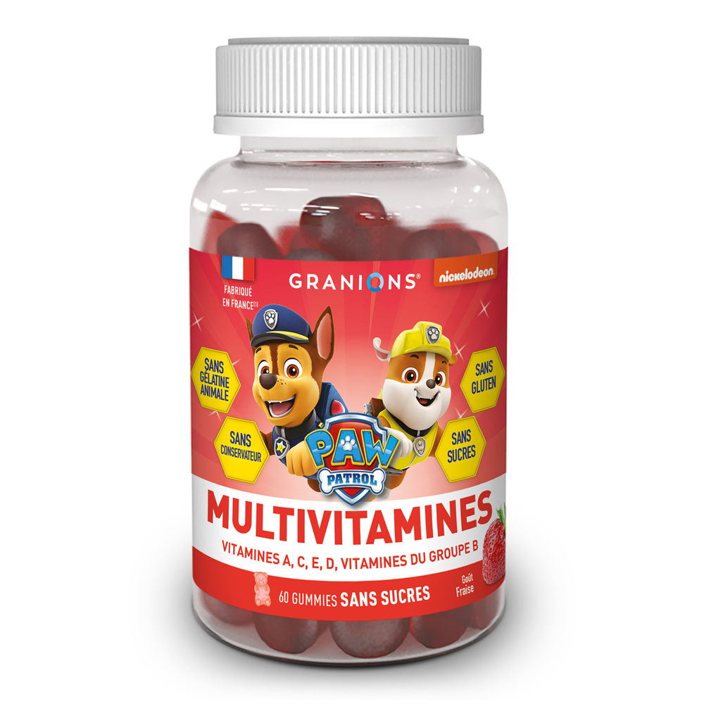 Granions Gummies Kid multivitamines pat patrouille Enfant Fraise 60 gommes