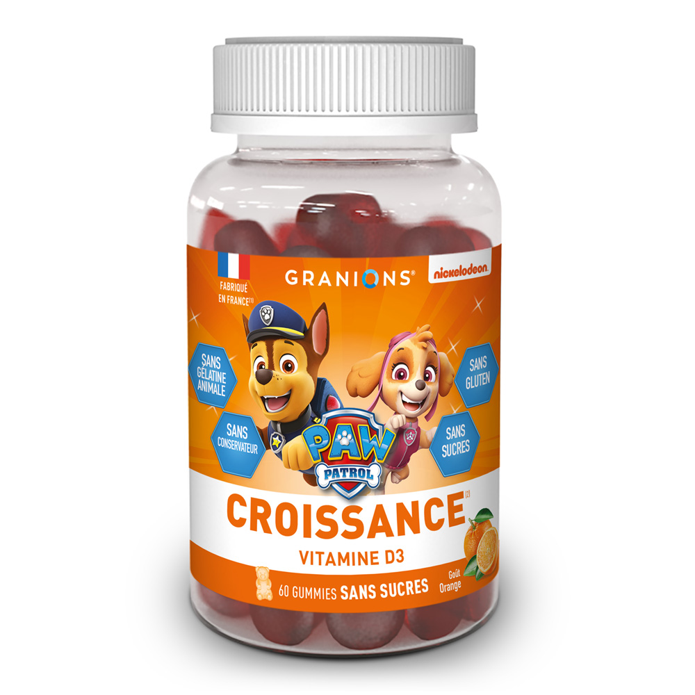 Granions Croissance Pat Patrouille Enfant Orange 60 gommes