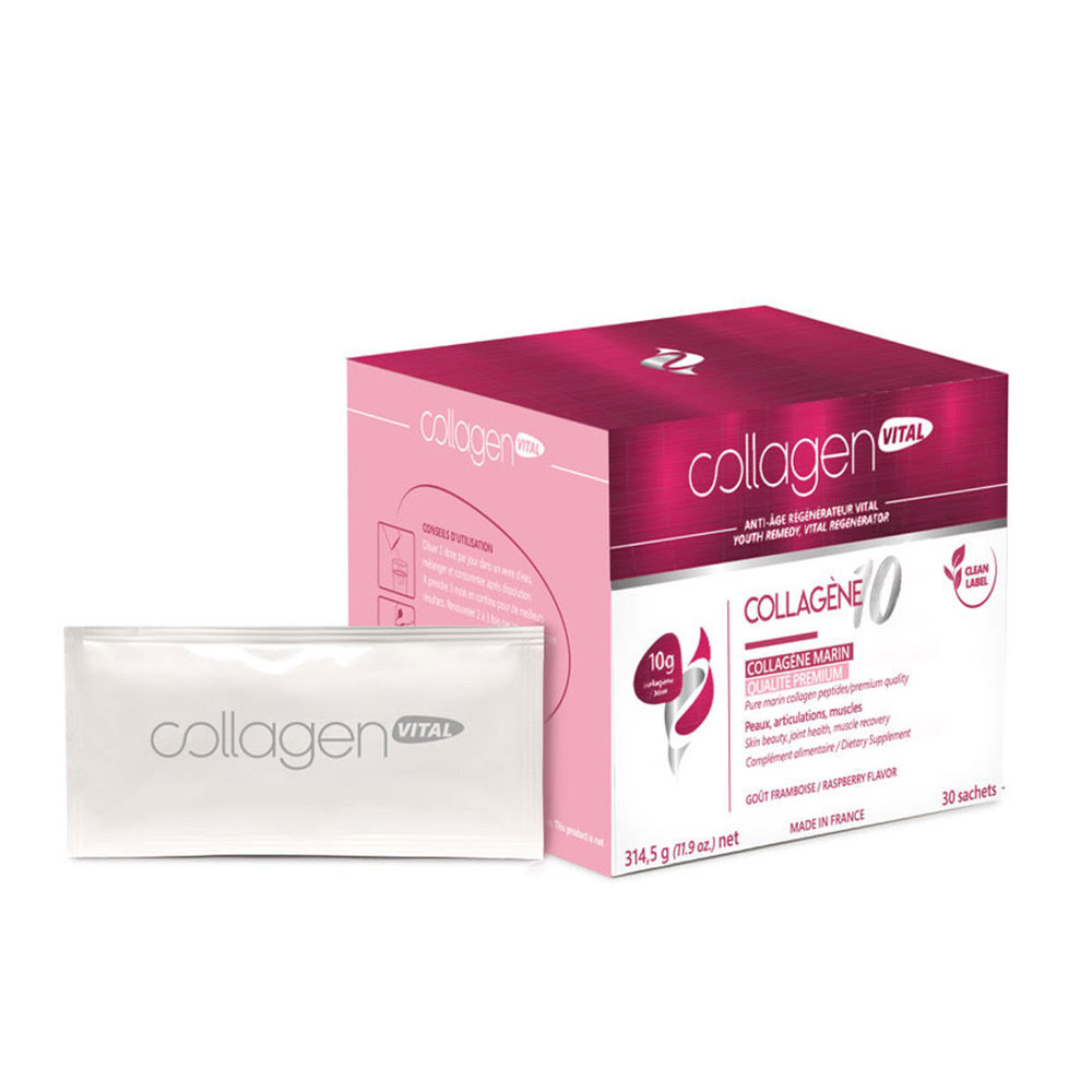 Vita Recherche Collagen Vital Power Collagène 10 Marin Goût Framboise 30 sachets