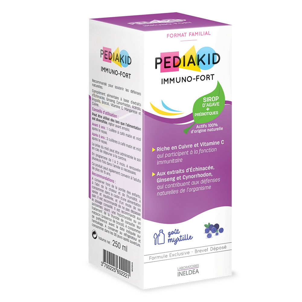 Pediakid Immuno-fort Sirop Gout Myrtille 250ml
