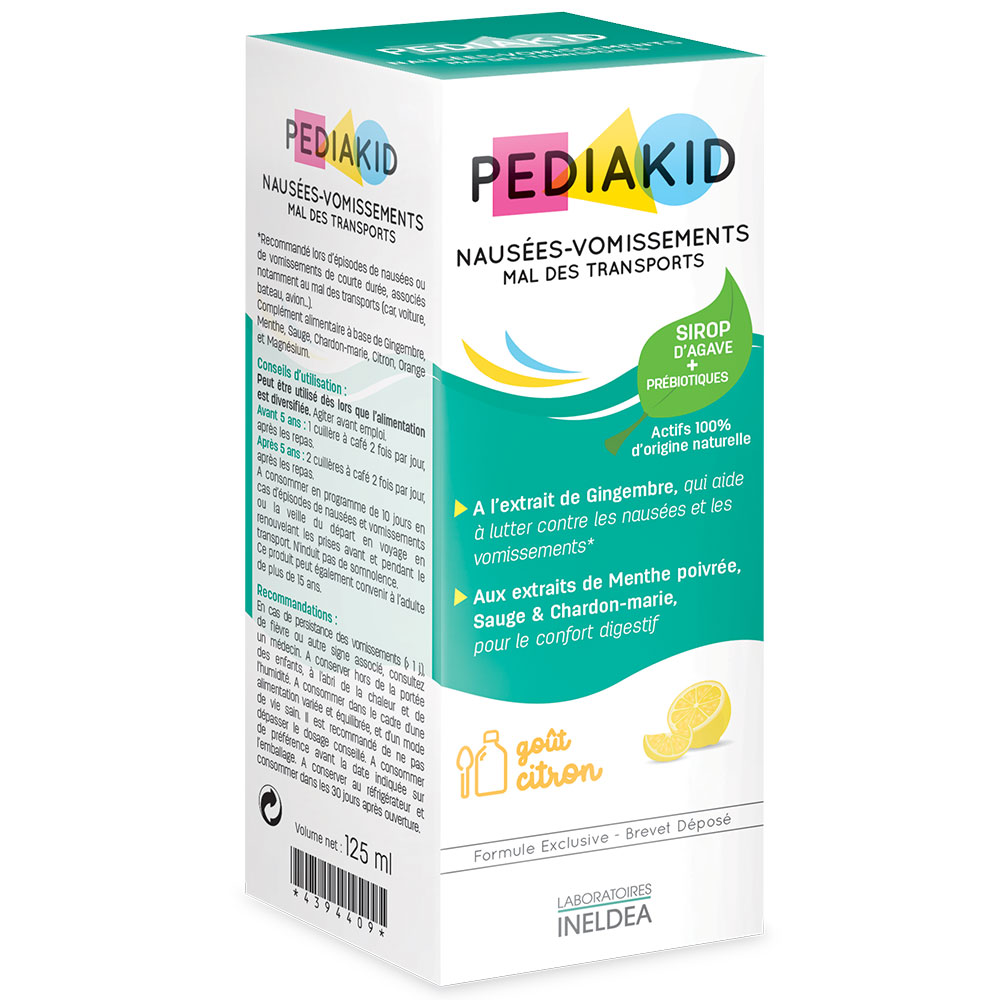 Pediakid Sirop Nausees Vomissements Mal Des Transports 125 ml