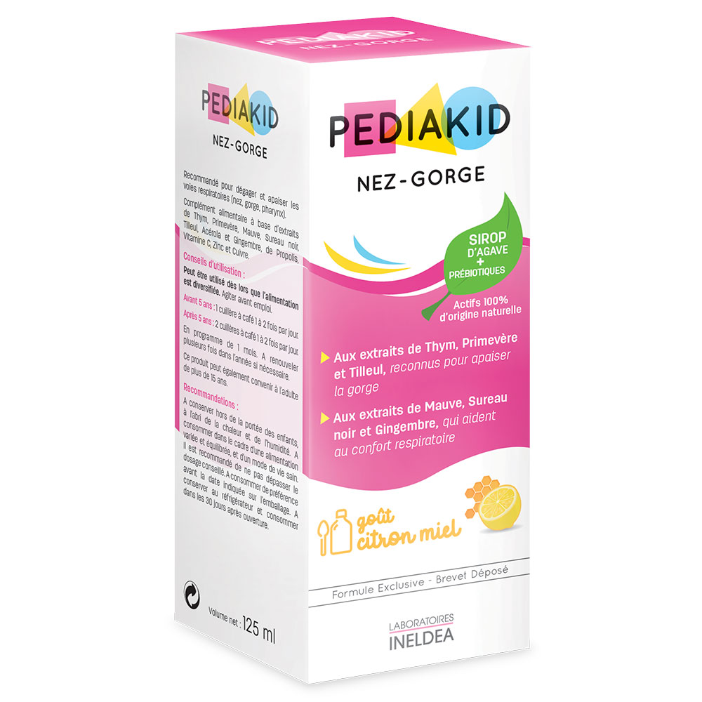 Pediakid Nez-gorge Sirop Gout Miel Citron 125 ml
