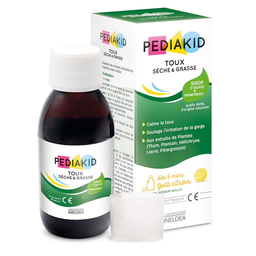 Pediakid Sirop Toux Seche Et Grasse Gout Citron 125ml