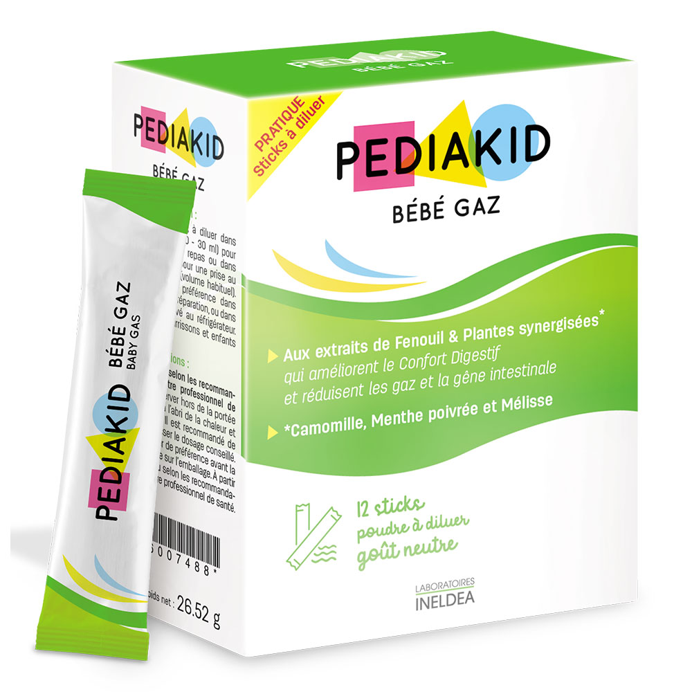 Pediakid Bebe Gaz Aux Extraits Naturels De Plantes X12 Sticks