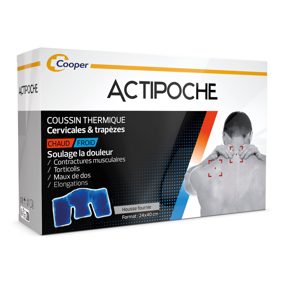 Actipoche Coussin Thermique Chaud Froid Cervicales Et Trapèzes 24x40cm