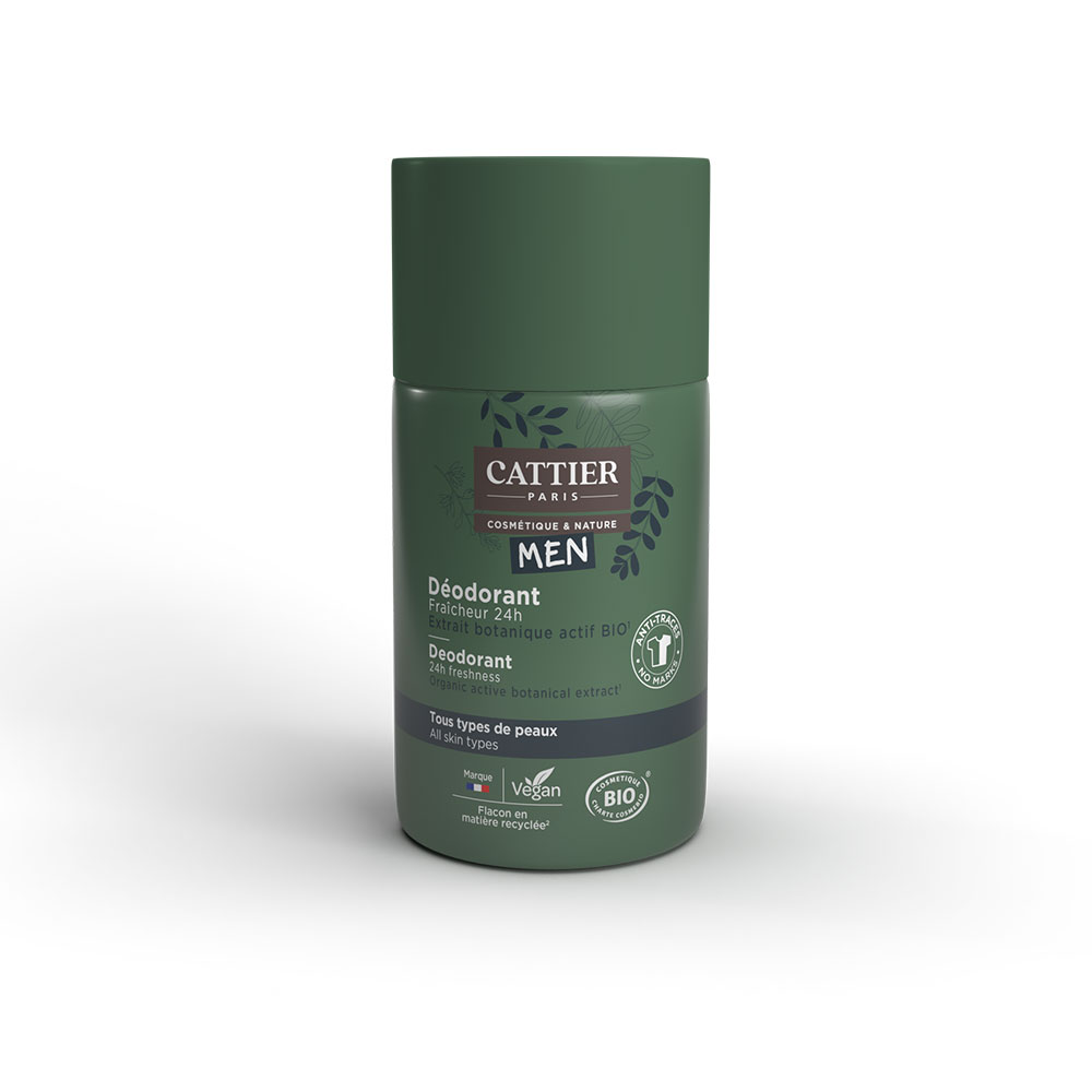 Cattier Homme Déodorant Roll on Bio Fraîcheur 24h 50ml
