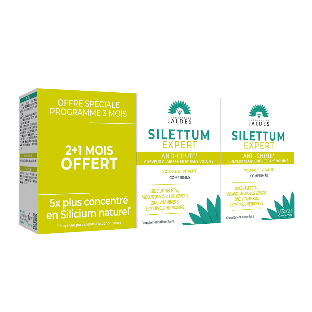Jaldes Silettum Expert Anti-Chute Cheveux clairsemés et sans volume 180 comprimés